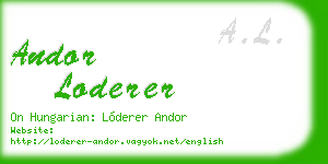andor loderer business card
